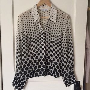 Black & White button up long sleeve top